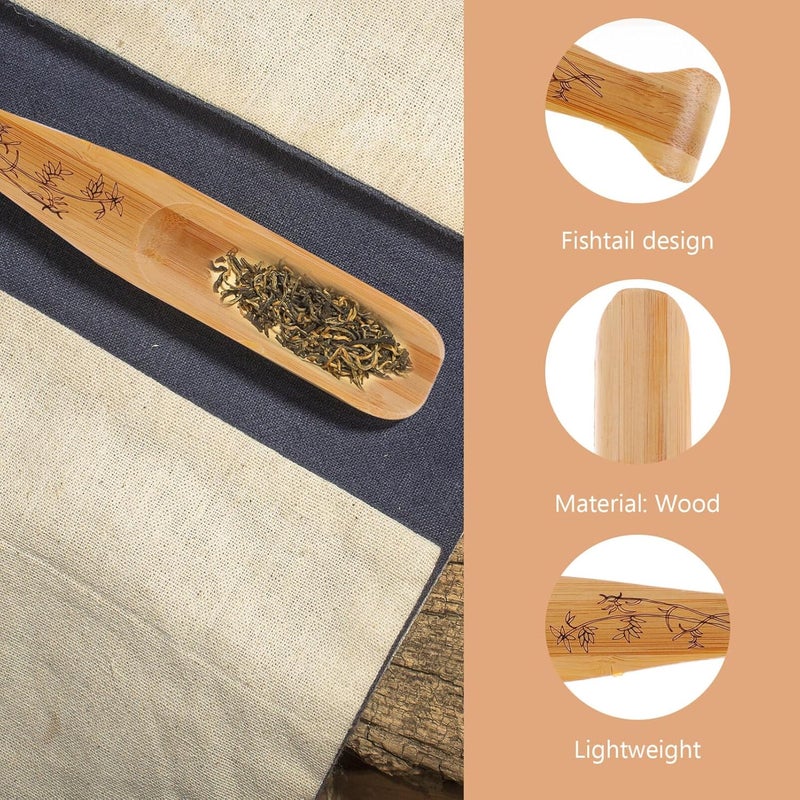 OSALADI Loose Leaf Tea Scoops Tea Leaf Shovel Salt Scoop Matcha Tea Honey Washing Matcha Tea Accessories Tea Leaf Scooper Bamboo Tableware Matcha Scoop Sugar Vanilla Wooden Cup - Image 4